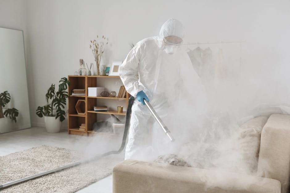 Steam cleaning an area rug